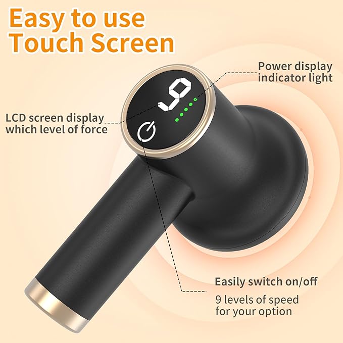 Electric Body Massager, Portable Body Relaxing Machine, Cordless Handheld Massager for Deep Relaxation, 8 Massage Heads, 1800mAh Battery, 9 Modes for Body SPA, Gift for Men Women, Black