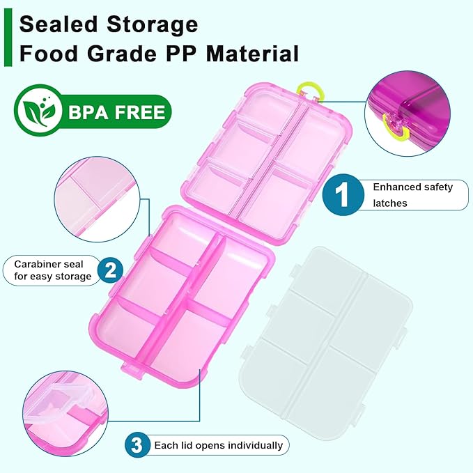 Pill Organizer Medicine Organizer Travel Essentials - Travel Pill Case with Labels, Large Daily Medicine Dispenser