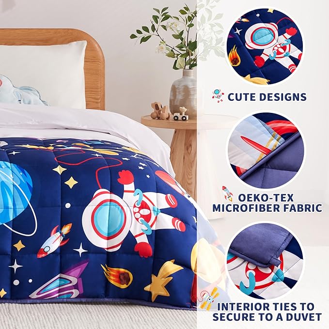 anfie Weighted Blanket Kids (36"x48" 5lbs) Weighted Blanket Cooling Blanket for Sleeping,Throw Size Breathable Blanket with Premium Glass Bead(Blue Aerospace)