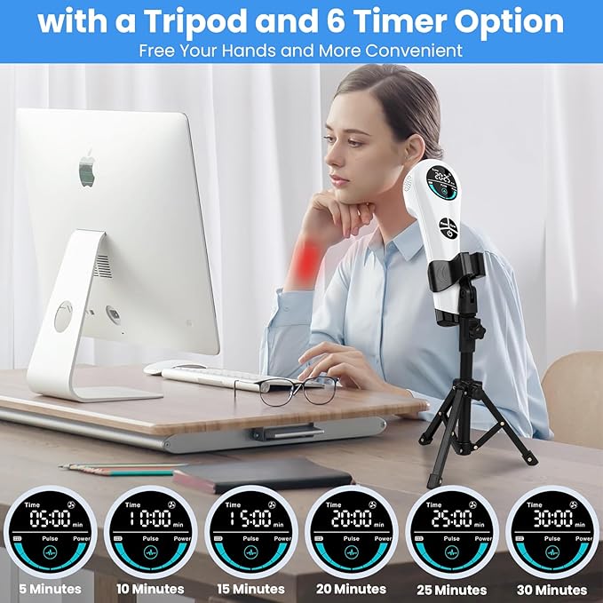 Cold Laser Therapy Device for Humans & Dogs, 4 x 808nm and14 x 650nm, Handheld Red Light and Near Infrared Light Therapy Devices with Stand, Red Light Therapy Wand for Pain Relief Joint, Muscle Pain