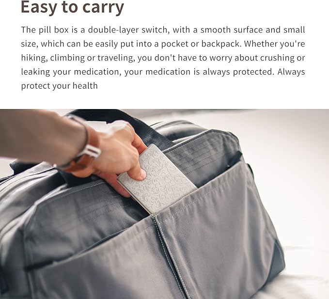 Portable Metal Travel Medicine Box/8 Compartments (Silver)