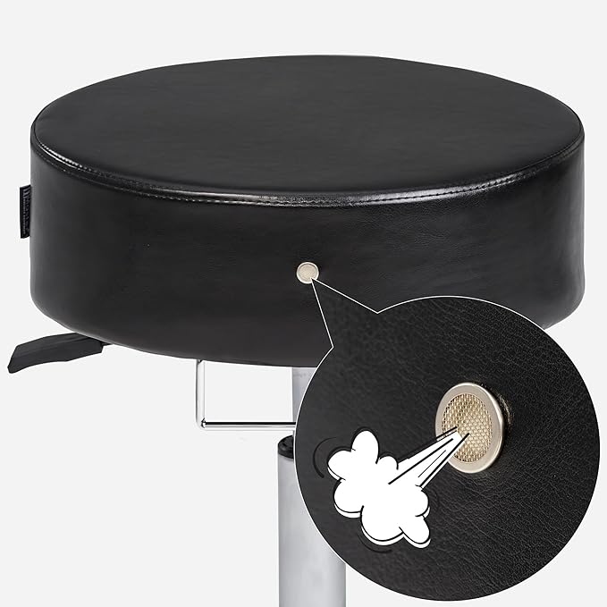 Master Massage Glider Ergonomic Round Swivel Adjustable Rolling Hydraulic Stool Barber Dental Chair in Black for Therapist, Clinic, Tattoo, Spas, Facial, Beauty, Lash, Salons, Home, Studio, Office
