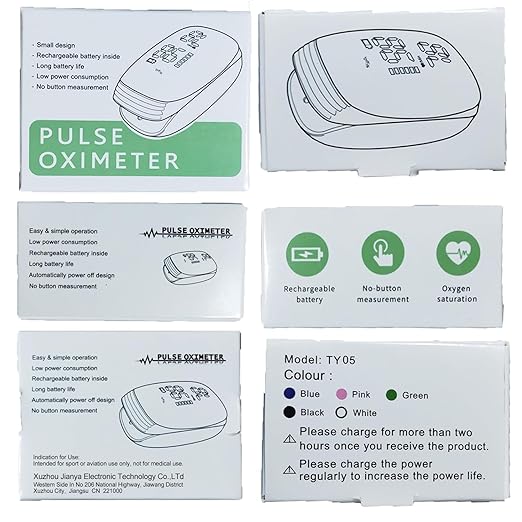 Pulse Oximeter Fingertip with Rechargeable, Oxygen Meter Finger Pulse Oximeter, Rechargeable Pulse Oximeter, Accurate Fast Oximetry SpO2 Reading for Outdoor Sports Home Wide Use (Green)