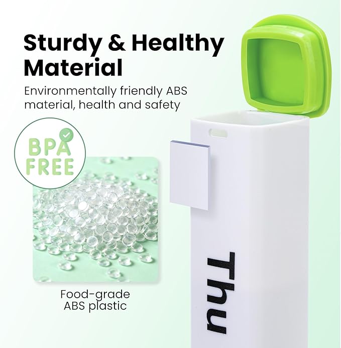 Monthly Pill Organizer 2 Times a Day - 28 Day Pill Box AM PM, Daily Medicine Organizer for Vitamins, Supplements, Medications - BPA Free Pill Case for Home & Travel, White