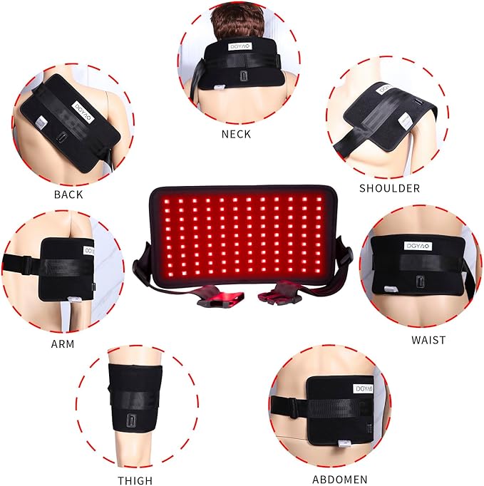 Red Light & Infrared Therapy Pad - 660nm/850nm Deep Tissue Pain Relief for Muscle & Joint, Portable Light Therapy Belt for Back, Knees, Hands - Home Use Heating Wrap for Women & Men