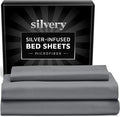 Silvery Silver Infused Bed Sheets Set - Ultra-Soft Temperature-Regulating Fabric with Self-Cleaning Technology™ That Stays Fresh 3X Longer for Hygienic Sleep