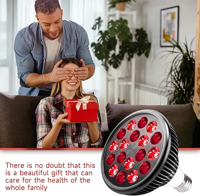 Red Light Therapy Bulb, Red Light Therapy for Body and Face Use, 18 LEDs 660nm Red and 850nm Near Infrared Red Light Therapy Lamp Suitable E26 Socket (Only Bulb)