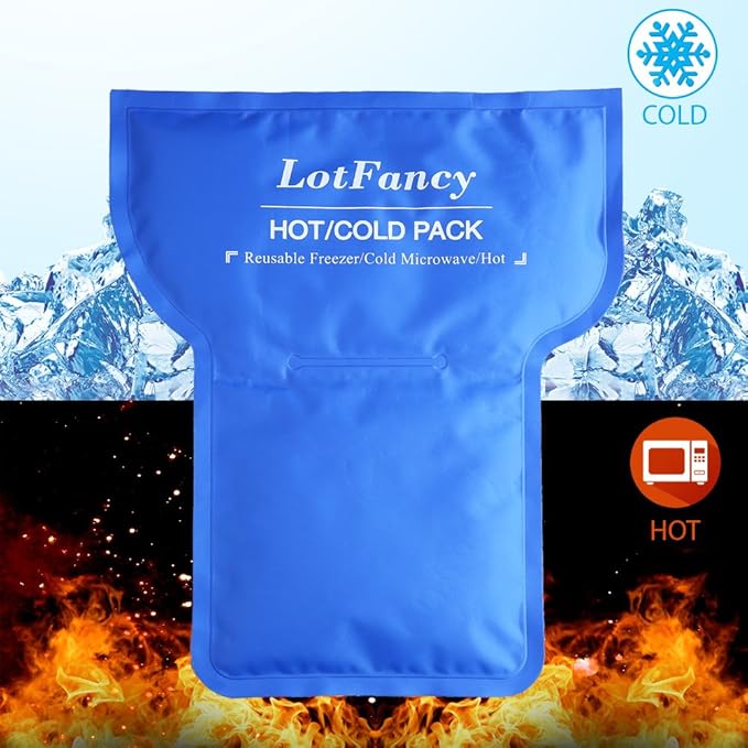 LotFancy Shoulder Ice Pack Rotator Cuff Cold Therapy, Reusable Gel Hot Cold Compression Wrap Brace for Sport Injuries, Inflammation, Tendonitis, Pain Relief, Recovery After Surgery
