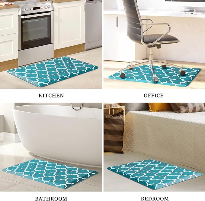 WISELIFE Anti Fatigue Floor Mat - 4/5 Inch Thick Kitchen Mat Non Slip Waterproof Heavy Duty Ergonomic Comfort Mat Durable for Home, Office, Sink, Laundry,(20" x 32", Green)