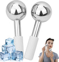Ice Globes for Face & Eyes - Unbreakless Stainless Steel Cryo Sticks Facial Massage Tools Cold Therapy Cooling Globes to Reduce Puffiness, Wrinkles, Dark Circles Spa & Esthetician Supplies