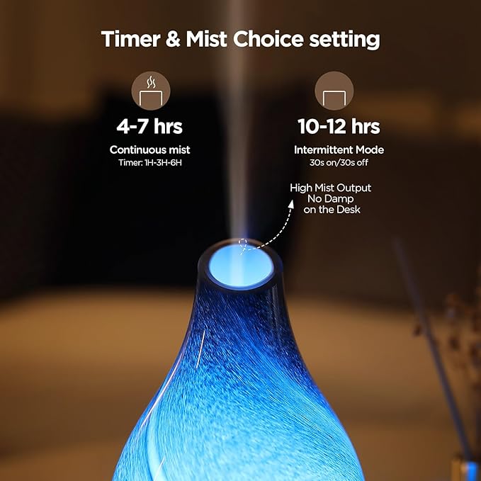 Star River Aromatherapy Diffuser - 160ml Ultrasonic Essential Oil Diffuser with 7-Color LED Night Light, Cool Mist Humidifier, Intermittent Mode & Auto Shut-Off for Home, Gift