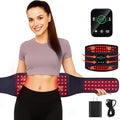 Red Light Therapy Belt, Cordless Red Light Belt with Vibration Massage, 660/850nm Infrared Wrap for Back/Abdomen, 5000mAh Rechargeable-Pain Relief/Circulation Boost/Muscle Relaxation, Gift for Parents