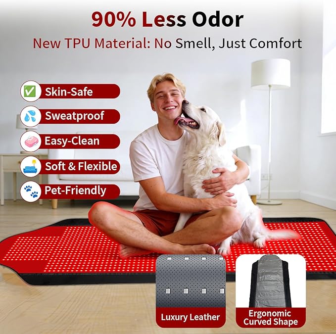 1707 LEDs Red Light Therapy Mat for Full Body, 73" x 36" TPU Infrared Light Therapy, 3-in-1 LEDs (660nm & 850nm) Premium Foldable Mat with Timer Controller & Pulse Modes for Home Use, 192W