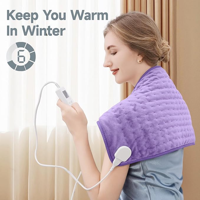 Heating Pad for Back Pain Relief & Cramps, KOT Heating Pads with Auto Shut Off Large, 6 Heat Settings Electric Heated Pad, Mothers Day Gifts for Mom Women, 12" x 24"
