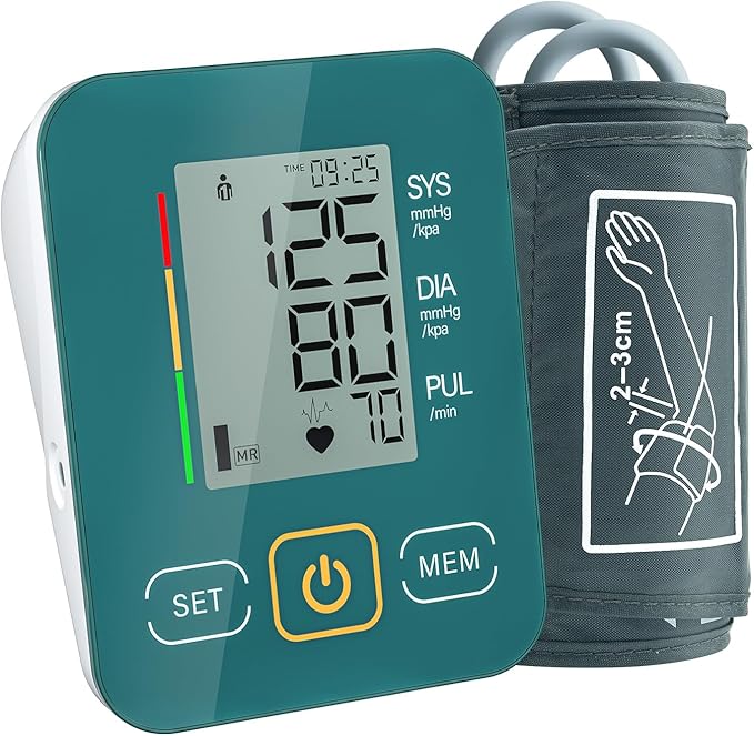 Arm Blood Pressure Monitor,maguja Blood Pressure Machine,BP Monitor Automatic Upper Arm Digital with Blood Pressure Cuff for Home Use (Green)
