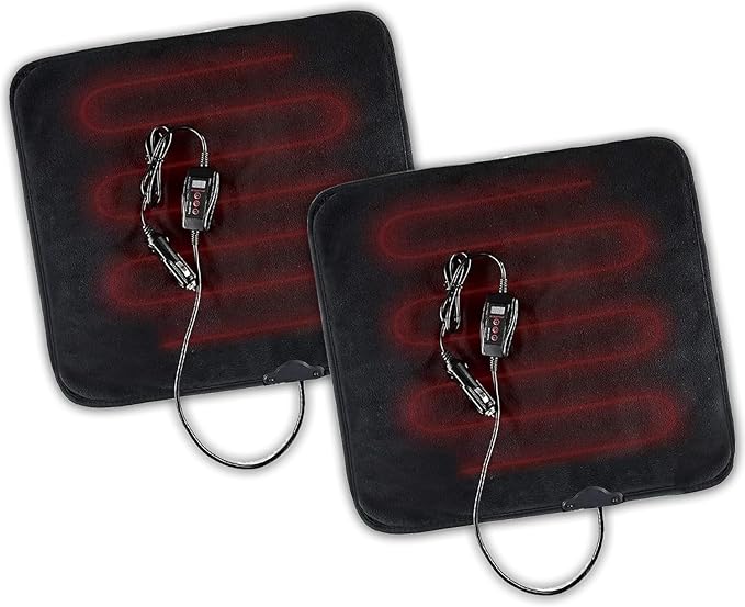 ZONETECH Black Warming Pad Cozy Warmth in Cold Weather Perfectly Sized for Comfort and Portability for Pets 2 Pack