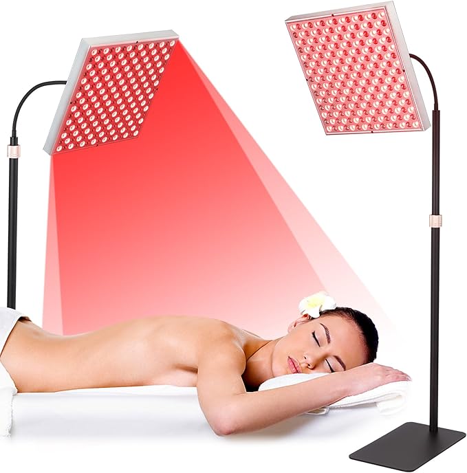 Large Panel Red Light Therapy Floor Lamp, 225 LEDs Red Infrared Light Therapy Device for Full Body, Home Use for Skin Rejuvenation, Muscle Recovery, and Joint Pain Relief