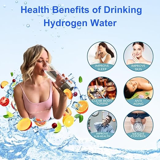 OU Hydrogen Water Bottle, Portable Hydrogen Water Ionizer Machine, Hydrogen Water Generator, Plug-in Powered Hydrogen Rich Water Glass Health Cup for Home Travel (Hydrogen Bottle only)