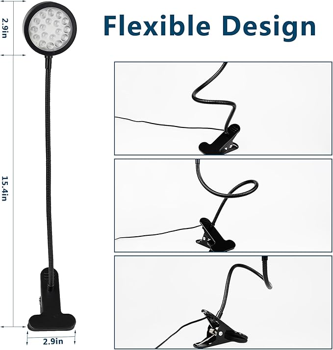 Red Light Therapy Lamp with Adjustable Gooseneck - 660nm & 850nm Dual Wavelength, USB-Powered, with Timer for Home Use