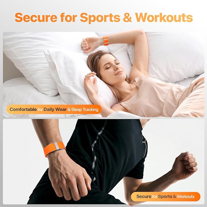 Nylon Replacement Strap Compatible with Hume Band - Breathable & Sweatproof Sport Loop for Hume Health Band - Metal Buckle & Loop Closure for Secure - Adjustable Wristband Strap for Fitness Tracker