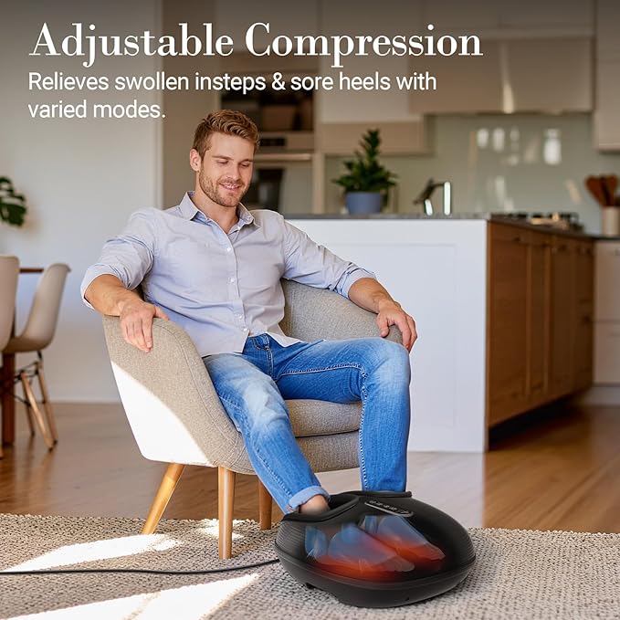FSA Eligible Shiatsu Foot Massager for Plantar Fasciitis, HSA Store Feet Massager with Heat, Vibration and Compression, Deep Kneading for Tired Feet and Neuropathy, Mother Day Gift (with Remote)