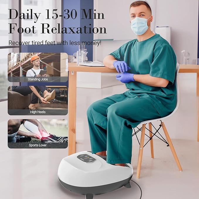 Foot Massager with Heat, FSA Eligible HSA Upgraded Full Feet Shiatsu Massage for Neuropathy, Remote Control Multi-Level Settings for Plantar Fasciitis, Birthday Day Gifts for Women Men(White)