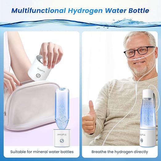 5000PPB Hydrogen Water Bottle, 3 in 1 Generator With SPE/PEM Electrolysis Technology, Water Ionizer Machine for Home, Office - White