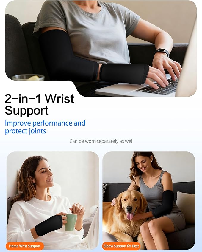 Wrist Elbow Ice Pack Wrap, Reusable Ice Pack Gel Compression, Slip-On Design,Long Lasting Cold & Warm for Pain Relief and Recovery of Elbow/Hand, Carpal Tunnel, Arthritis, Swelling(Extra Large)