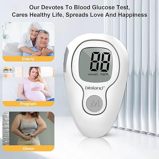 Glucose Monitor Kit, Diabetes Testing Kit, Blood Glucose Meter, 100 Glucometer Strips, 100 Lancets, Test Strips Blood Sugar Meter Glucometer