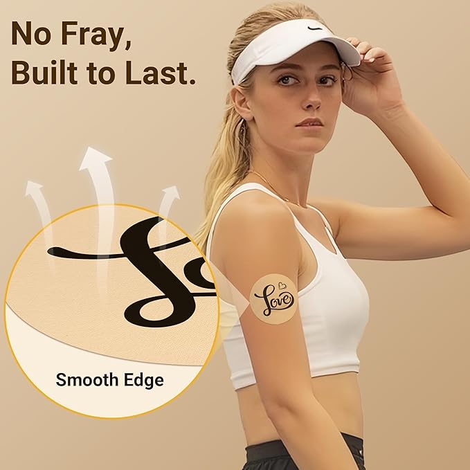 Libre 3 & Plus Tattoo Sensor Covers Waterproof, 10 Pack Amolyfe Freestyle Libre 3 Covers, Bump-Proof with Hard Cap, Waterproof Breathable Medical CGM Adhesive Patches, 14-Day CGM Protection (Rose)