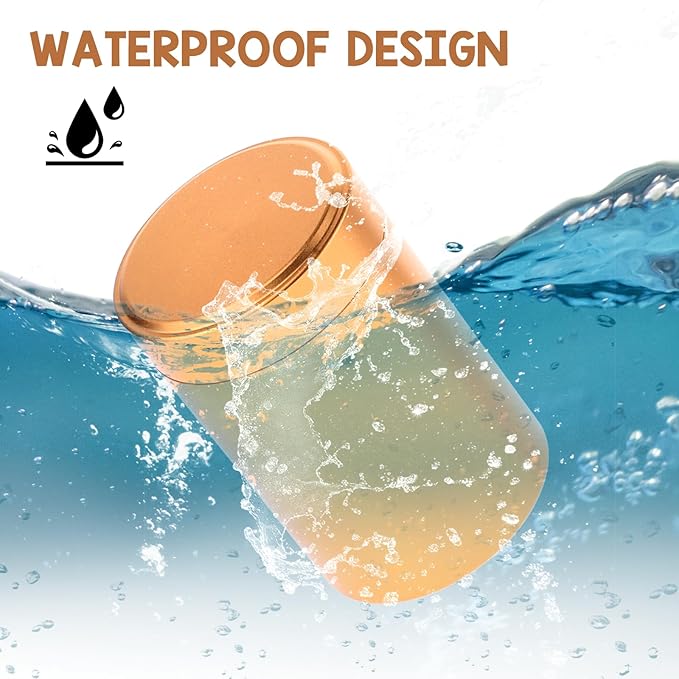 Portable Metal Small Pill Case, Round Aluminium Alloy Pill Holder Pocket Small Pill Box Waterproof Medicine Organizer Bottle Container for Travel Outdoor Vitamin Fish Oils(Gold)