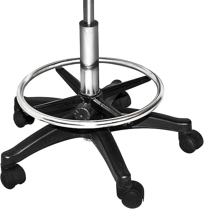 Chromium Professional Rotational Saddle Cutting Stool with High Density Foam Cushions and Steel Frame for Hair Cutting, Styling, and Perming, Black