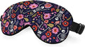 Dancing Skeletons Eye Mask Sleeping Mask Garden Flower Leaves Dead Halloween Sleep Masks Silky Soft Eye Cover for Women Men Shading Blindfold for Air Travel Sleeping