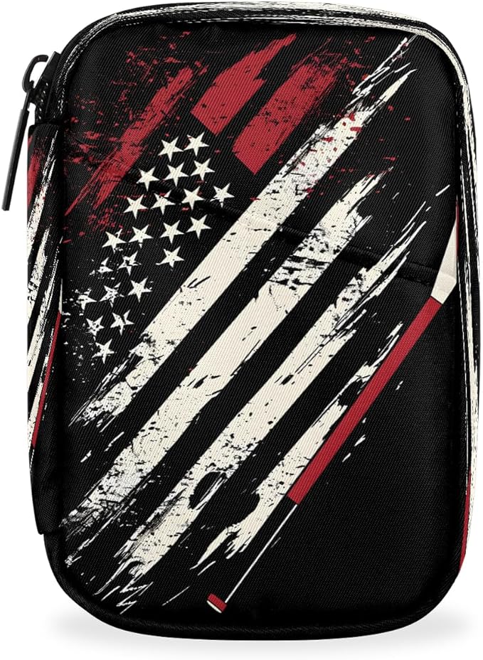 American Flag Abstract Art Travel Pill Organizer Box Weekly Portable Pill Case Daily Pills 7 Day Small Birth Control Pills Container Removable Compartments for Medicine Vitamins Fish Oil