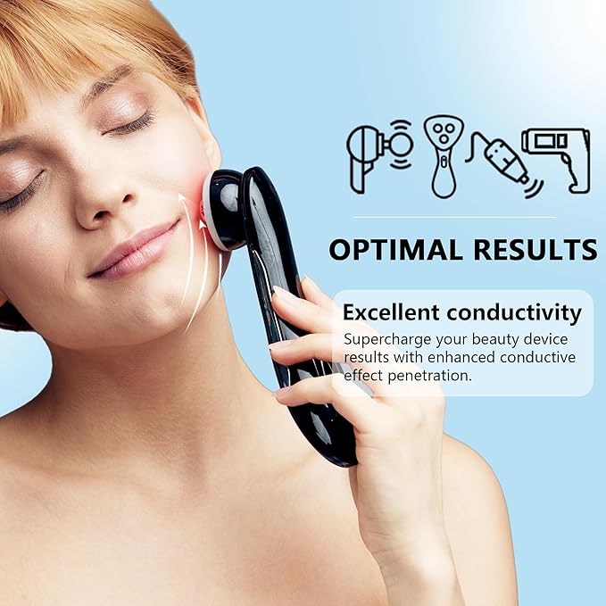 Conductive Gel for Microcurrent, Radio Frequency Gel Primer for RF Facial Machine, Fragrance-Free, Hypoallergenic, Rich in Hyaluronic Acid, Ceramide, Instantly Soothing Skin, Long-Lasting Hydrating