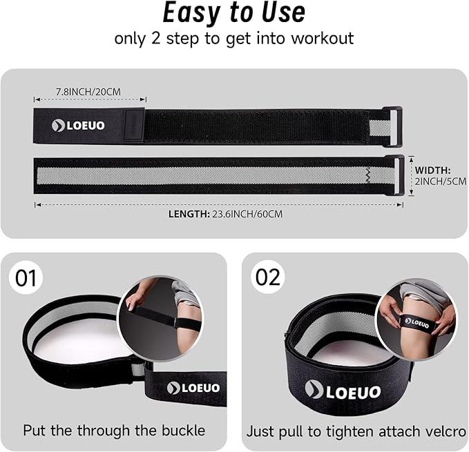 Booty Bands for Working Out Glutes, Adjustable Blood Flow Restriction Bands with Non Slip for Workout Butt & Thigh Building, Occlusion Bands for Women and Men Glutes Easy to Carry