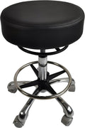 16''Wide seat Upgrade,4''Thick,Medical-Grade Leather,Heavy Duty Rolling Stool With Wheels 500lb Capacity, Upgrade Oversized Height Adjust Ring Easy to Reach ,For lab Doctor Massage Medical