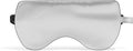ASUTRA Silk Eye Pillow for Sleep, Silver - Filled w/Lavender Buds & Flax Seeds, Weighted Eye Mask, Meditation & Light Blocking Blindfold, Cooling Gel Mask Included