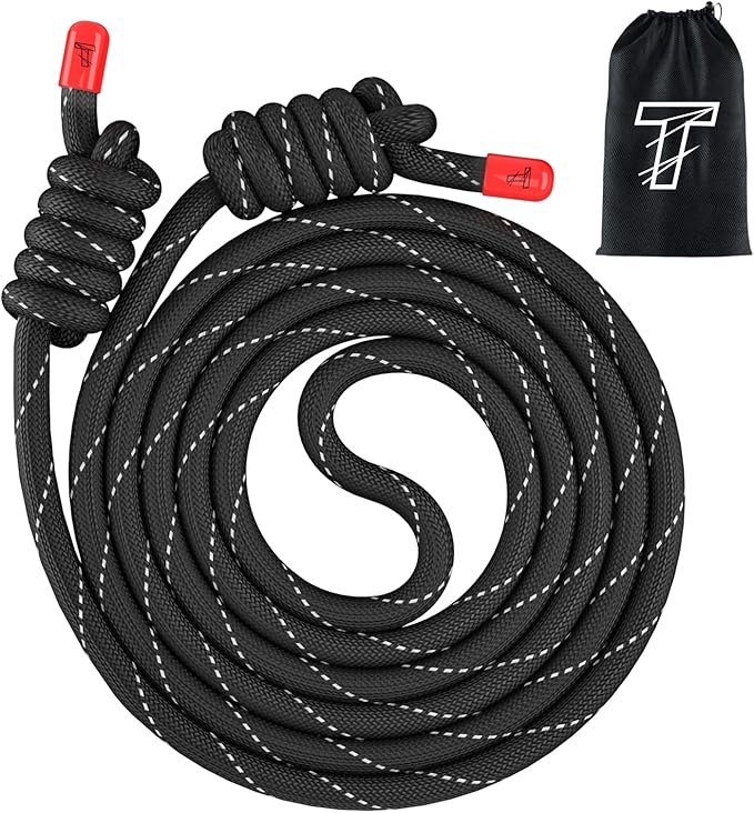 Flow Rope Exercise Jump Rope For Fitness, Working Out, Flow with 9 Ft Adjustable Double Woven Workout Rope For Men, Women, Beginners' Training – Indoor & Outdoor Cardio