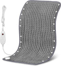 Snailax Heating Pad & Foot Warmer with 6 Temperature Settings & Auto Shut Off, 17”x33”, Washable Fast Heated Pads for Back Pain Relief,Abdomen,Feet,Back,Cramp(Grey)