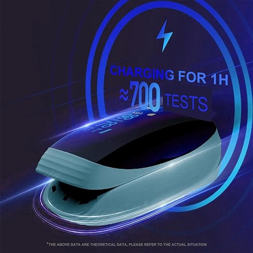 Fingertip Pulse Oximeter, Ox with Respiration Rate Monitoring, Heart Rate, PI & RR Measurements, Fast Spo2 Reading Rechargeable Blood Oxygen Monitor with OLED Display, 6 View Modes & 4-Direction Rotation(Blue）