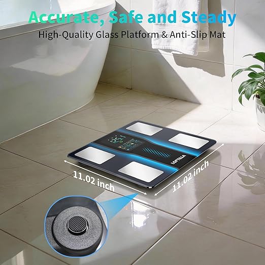 LOFTILLA Smart Scale for Body Weight, Accurate Scale with BMI Body Fat Muscle Mass, 8-in-1 Large Display, Digital Bathroom Scales for 14 Body Composition Metrics, Sync with Fitness App