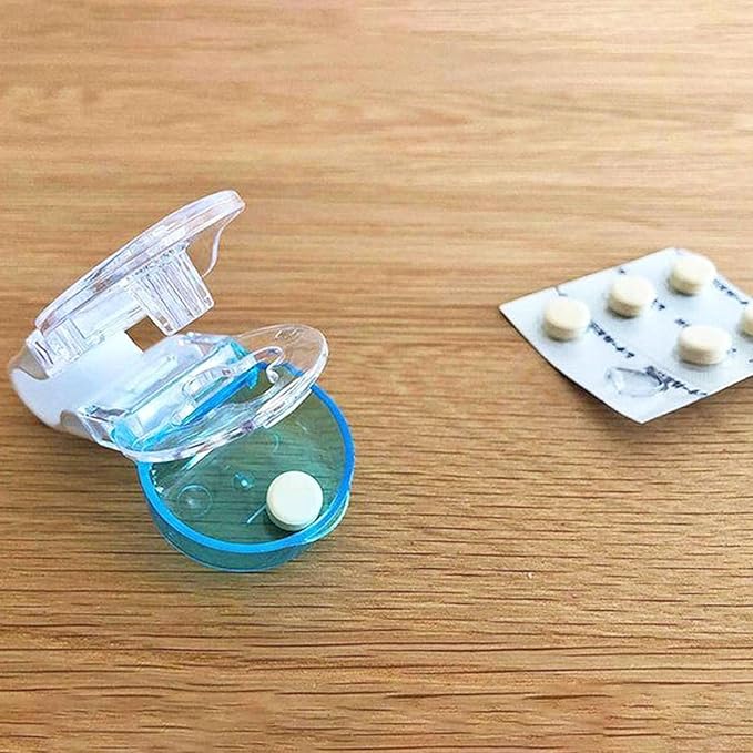 1pc Blue Portable Pill Taker, Tablets Pills Blister Pack Opener Assistance Tool,Travel Pill Taker,Small Storage Box Medication and Pill Dispenser,Individuals with Weak Pill Organizers Medication Aids