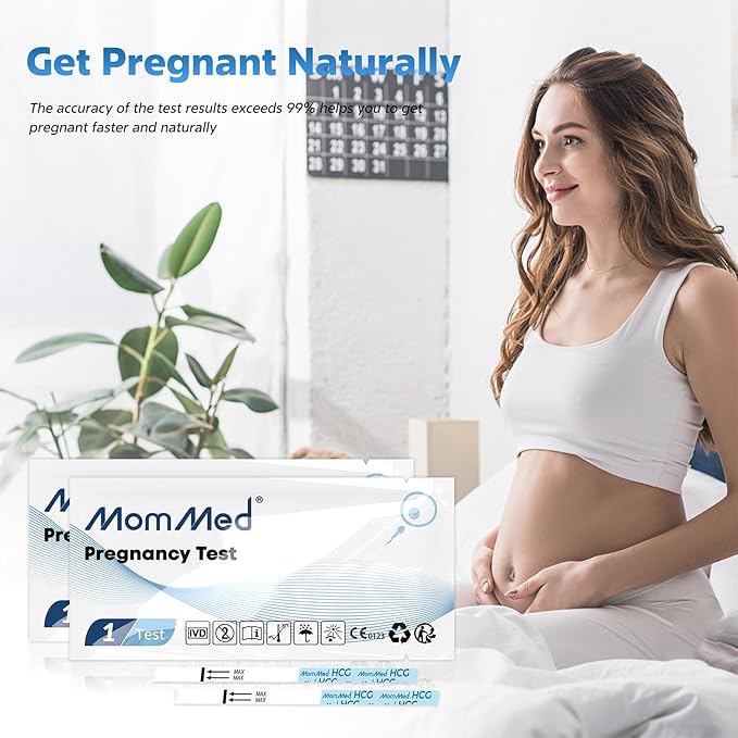 MomMed Pregnancy Test, 30 HCG Pregnancy Test Strips for Early Detection, Over 99% Accurate, 30 Free Urine Cups, Bulk Pregnancy Tests for Home Use, Pruebas de Embarazo