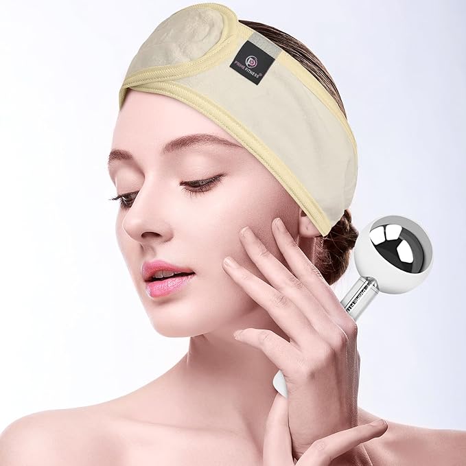 Ice Globes for Facials | Unbreakable Steel Cooling Roller | Cryo Sticks for Face | Massager for Face Neck & Eyes | Skin Care for Dark Circles, Puffiness, (STEEL 360 Rotating) (STELL l360 Rotating)
