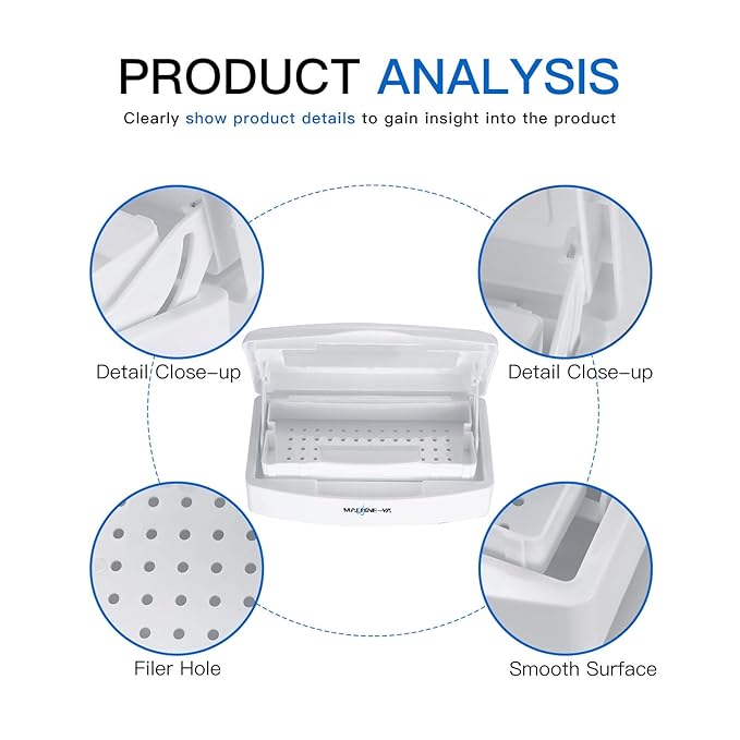 Plastic Sterilizing Tray,sterilization box,nail art tool sterilizer tray, Sterilizer Tray Box Nail Art Salon Sterilizing Too（white）