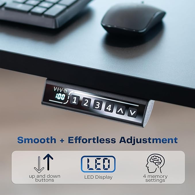VIVO Electric Stand Up Desk Frame Workstation, Frame Only with 220 lbs Capacity, Brushless Motor Standing Height Adjustable Legs with Memory Controller, Gray, DESK-V100EGY