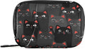 Black and Grey Cats Pill Box 7 Day Pill Case Travel Pill Organizer Bag with Zipper Portable Weekly Case Compact Size for Vitamin Supplement Holder