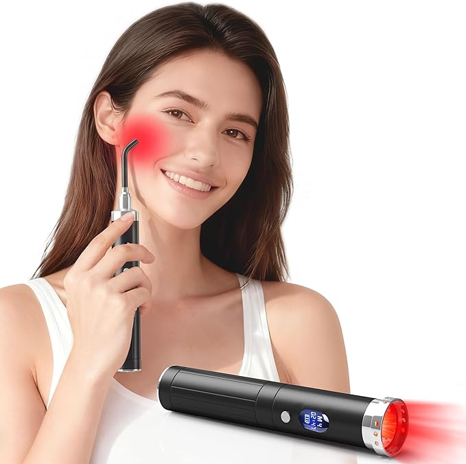 Red Light Therapy Device - Cold Sore Treatment Near Infrared Light Therapy Wand for Body Joints & Muscles Wellness Support Pain Relief 2 in 1 Design with LCD Display