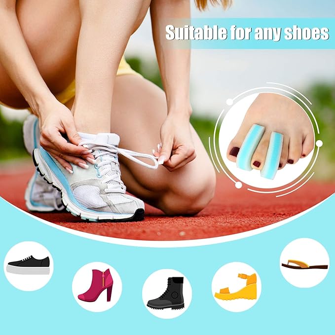Mudder 16 Pieces Foam Toe Spacers for Feet Women 3 Layer Foam Toe Separators for Overlapping Women Men Relief Friction Hammer and Prevent Corns